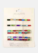 Load image into Gallery viewer, 4-Piece Gemstone Studded Hair Pins
